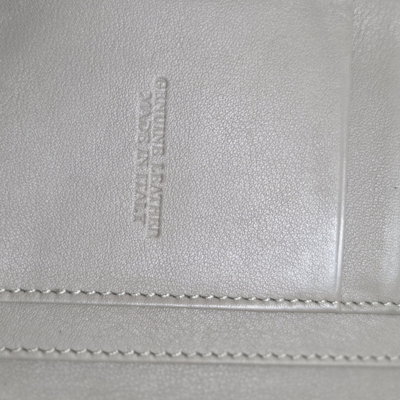 valentina taupe full size leather tab snap zip around wallet made in italy - Picture 4 of 11